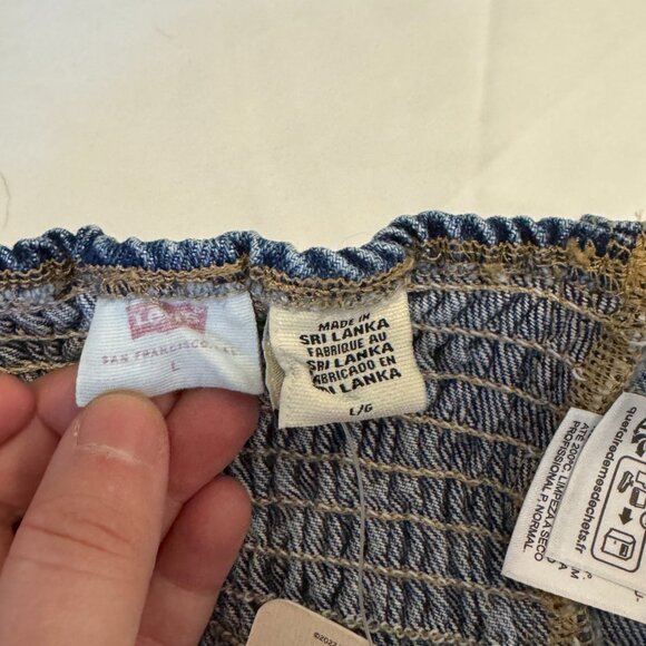 Levi's Daisy Denim Halter Crop Top - L - Picture 7 of 10